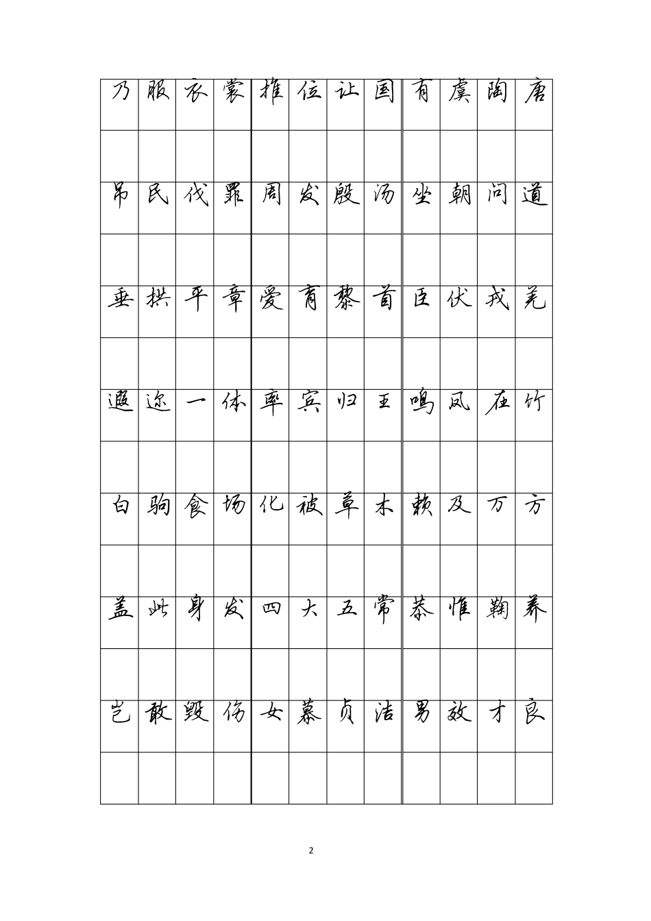 千字文硬笔行书字帖_第2页