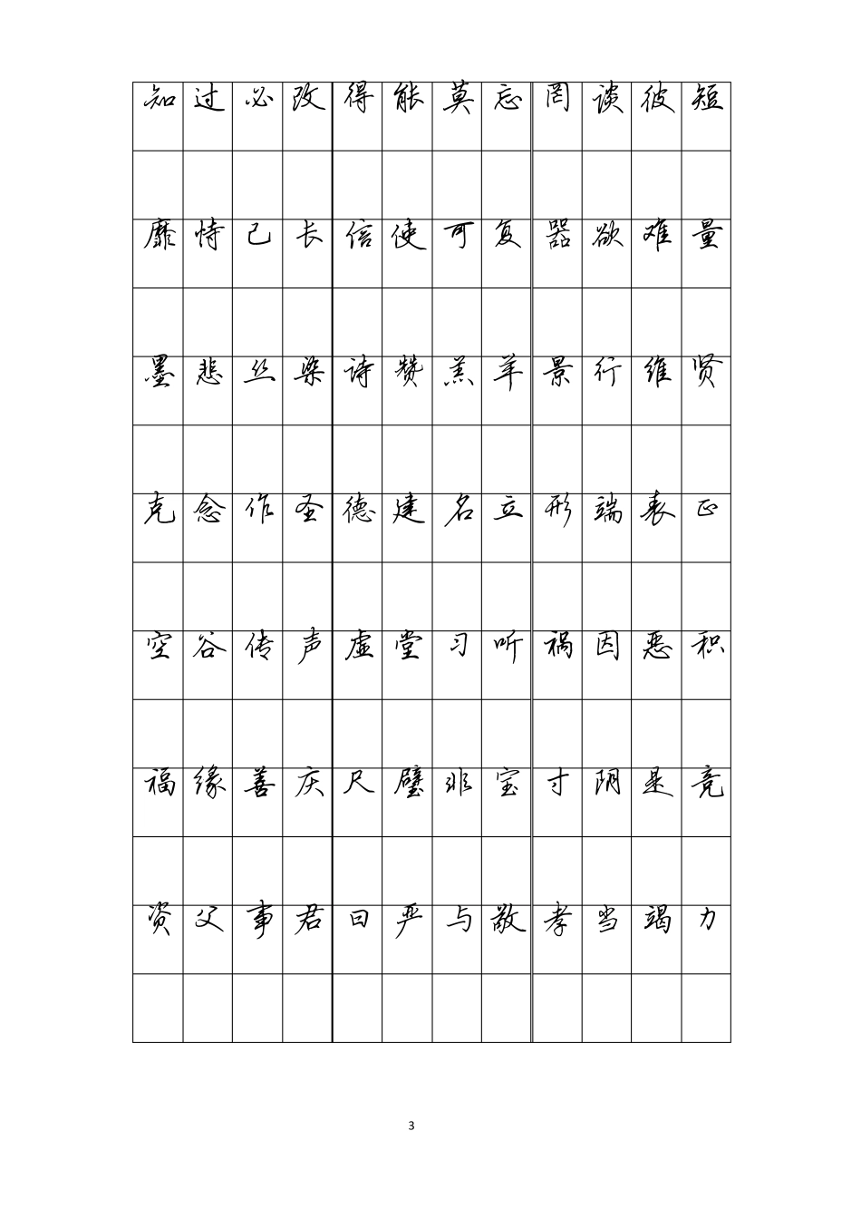 千字文硬笔行书字帖_第3页