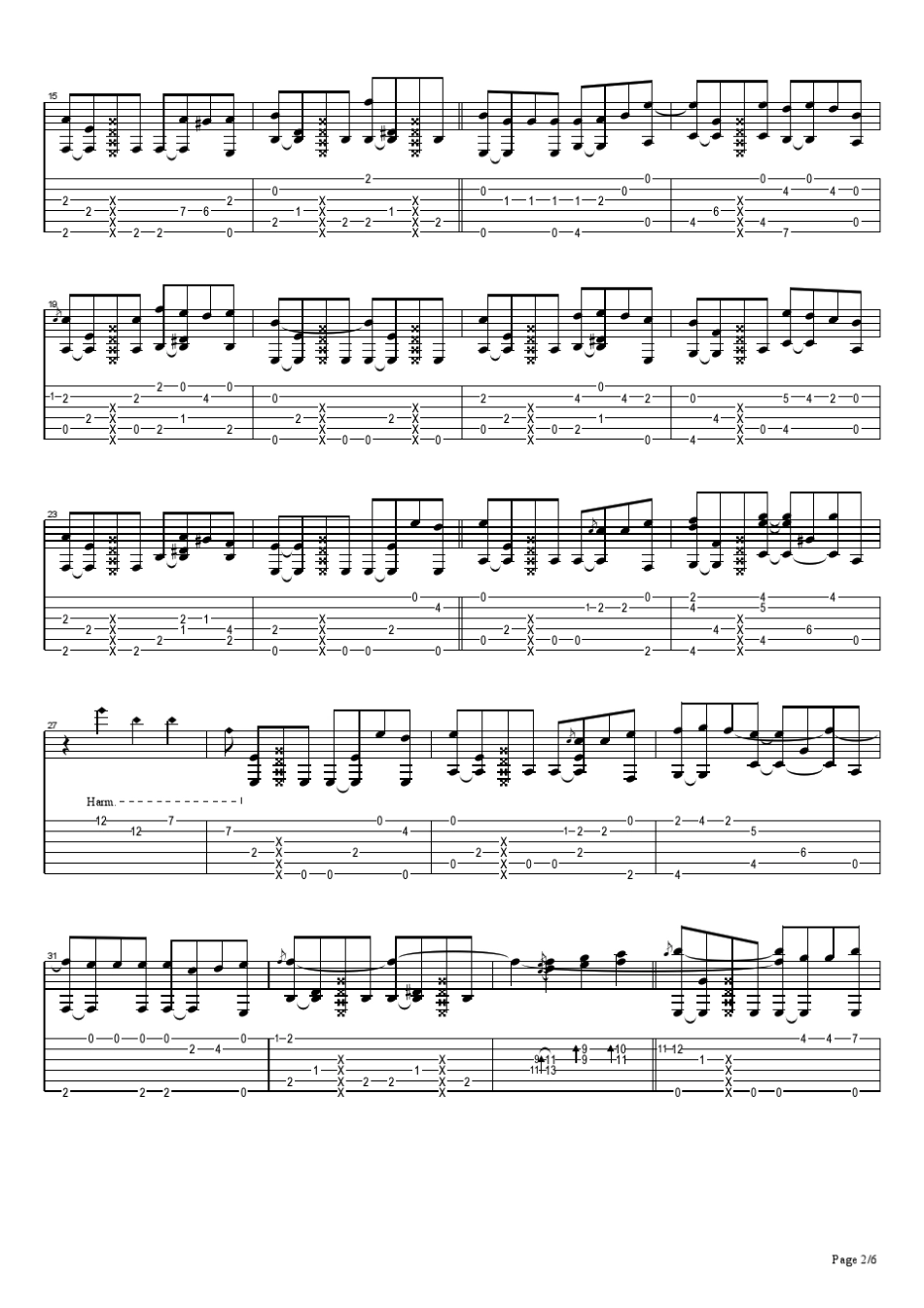 午后柠檬树下的阳光(指弹谱)_第2页