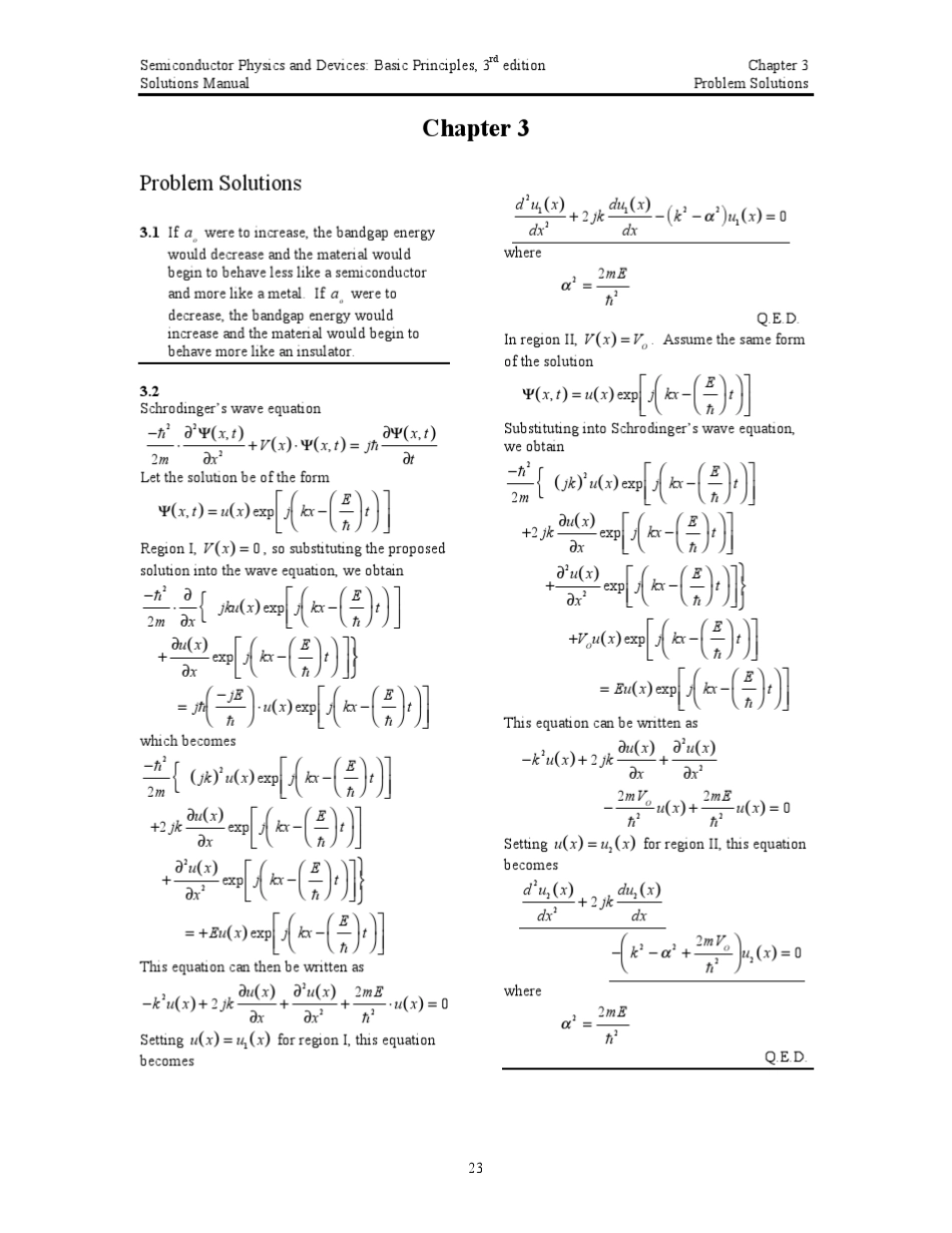 半导体物理与器件(尼曼)03章答案_第1页