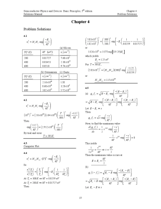 半导体物理与器件第三版(尼曼)04章答案