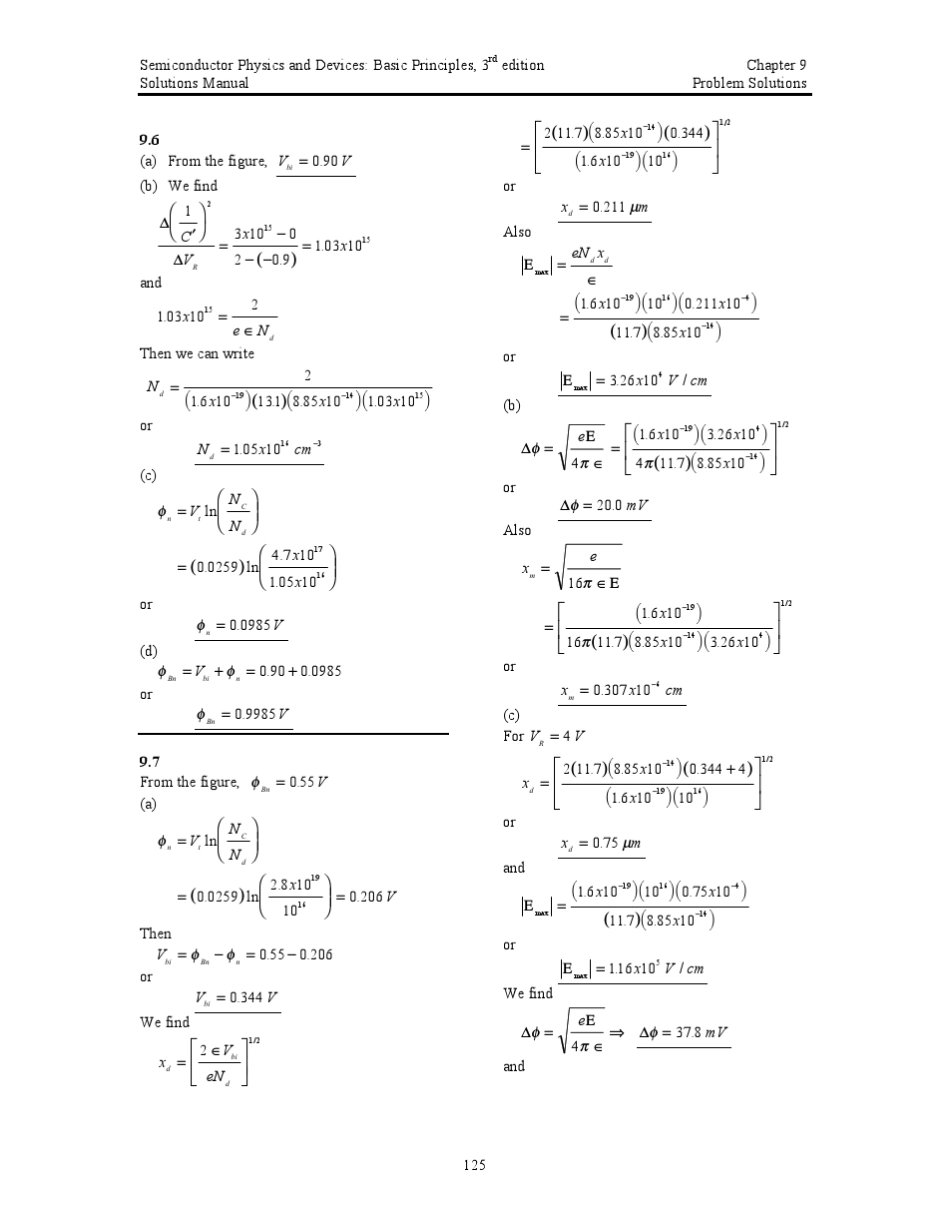 半导体物理与器件第三版(尼曼)09章答案_第3页