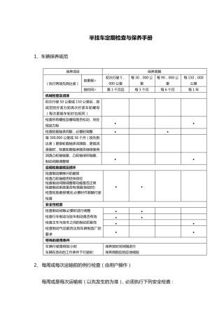 半挂车定期检查与保养手册