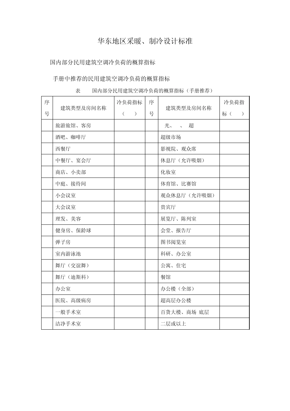华东地区采暖、制冷设计标准_第1页
