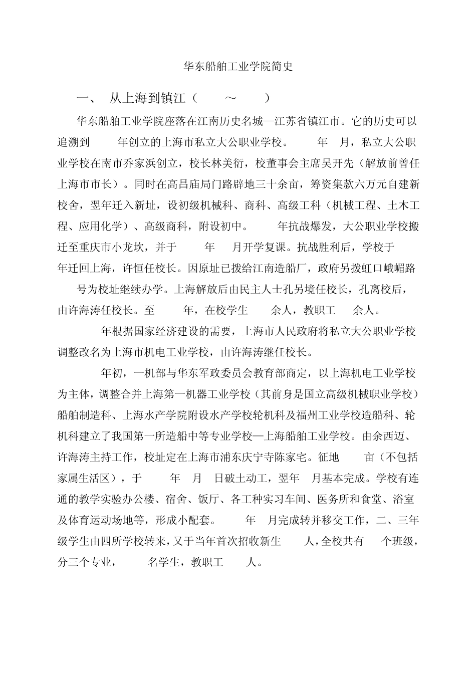 华东船舶工业学院简史_第1页