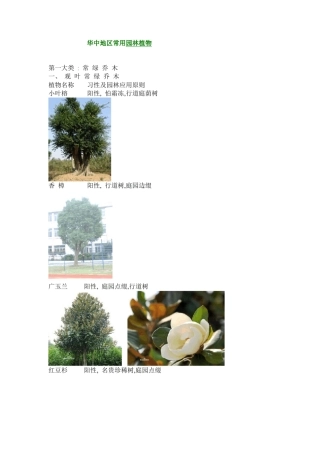 华中地区常用园林植物及图例