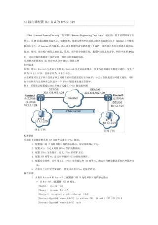 华为ipsecvpn配置