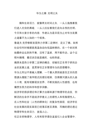 华为之熵光明之矢