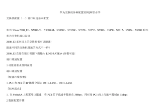 华为交换机各种配置实例[网管必学]