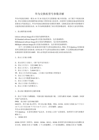 华为交换机型号参数详解