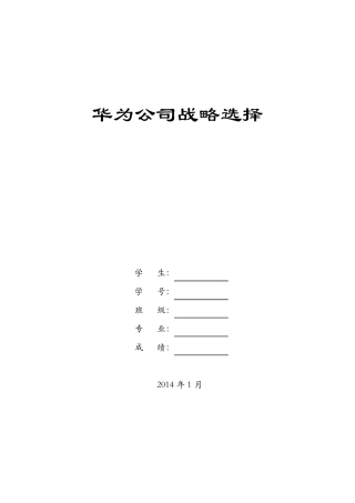 华为企业环境分析、战略选择最新版