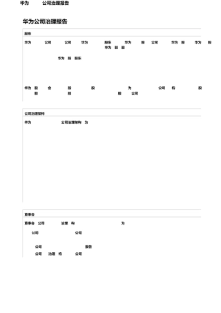 华为公司2009年公司治理报告