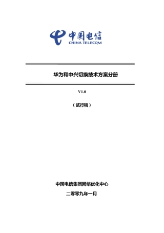 华为和中兴切换技术方案分册