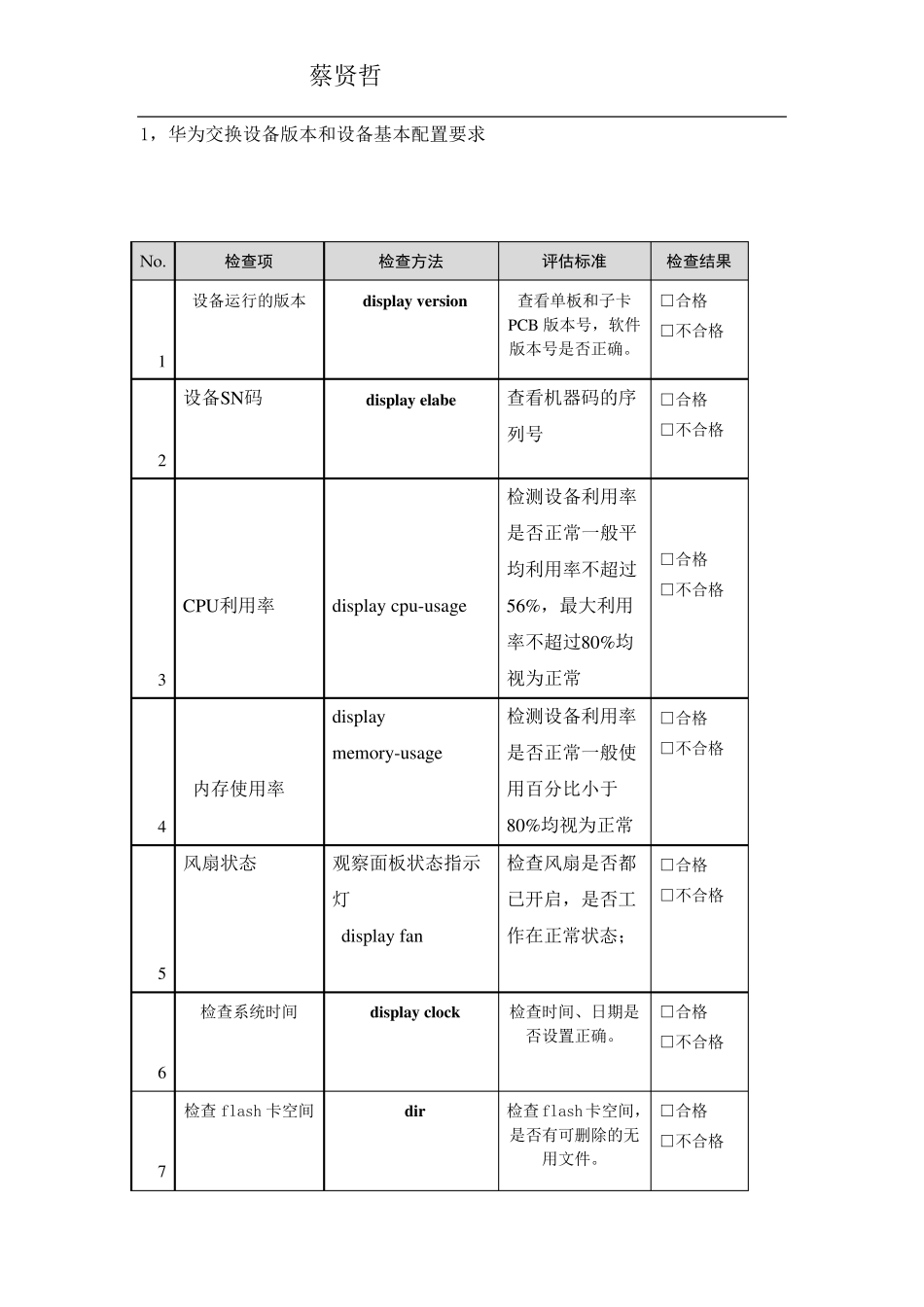 华为巡检命令V2_第1页