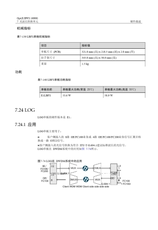 华为波分技术波长转换单元性能指标参数