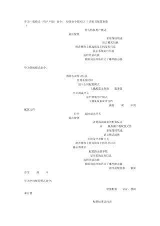 华为路由器与交换机命令大全