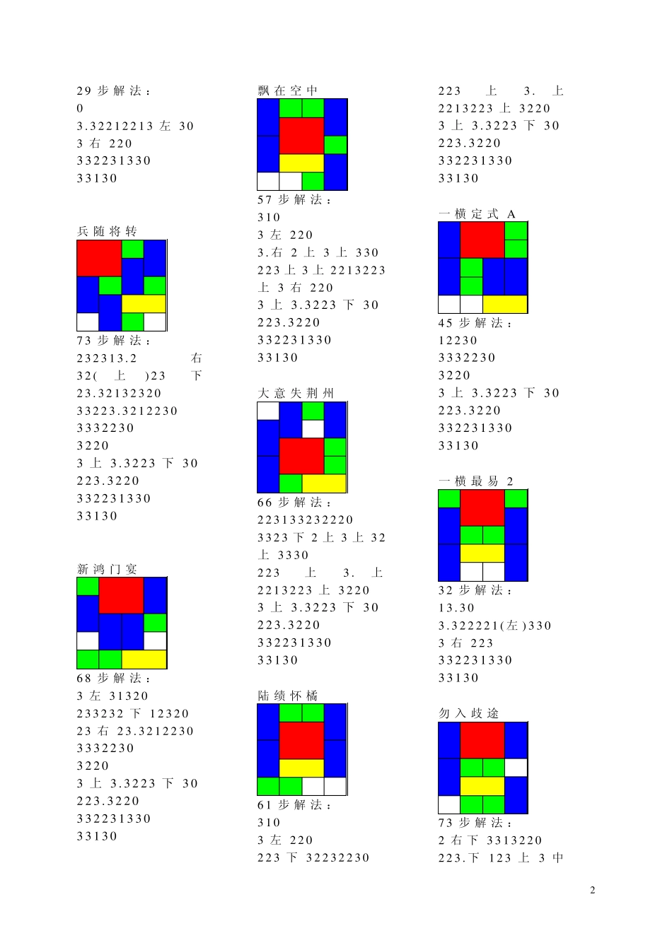华容道最优解法之1横布局_第2页