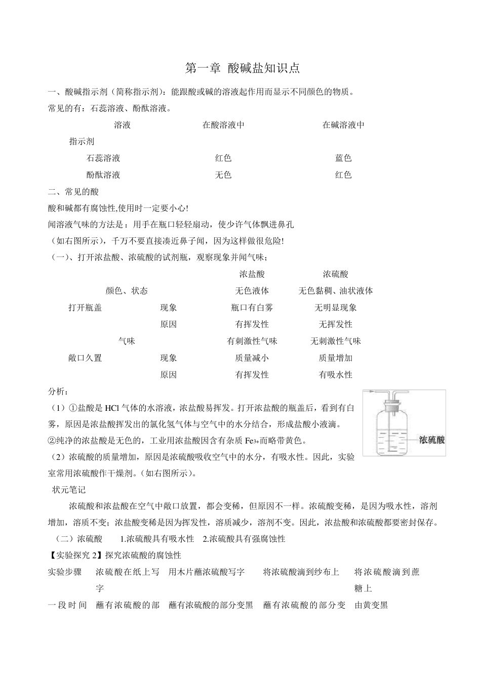 华师大九年级科学酸碱盐知识点_第1页