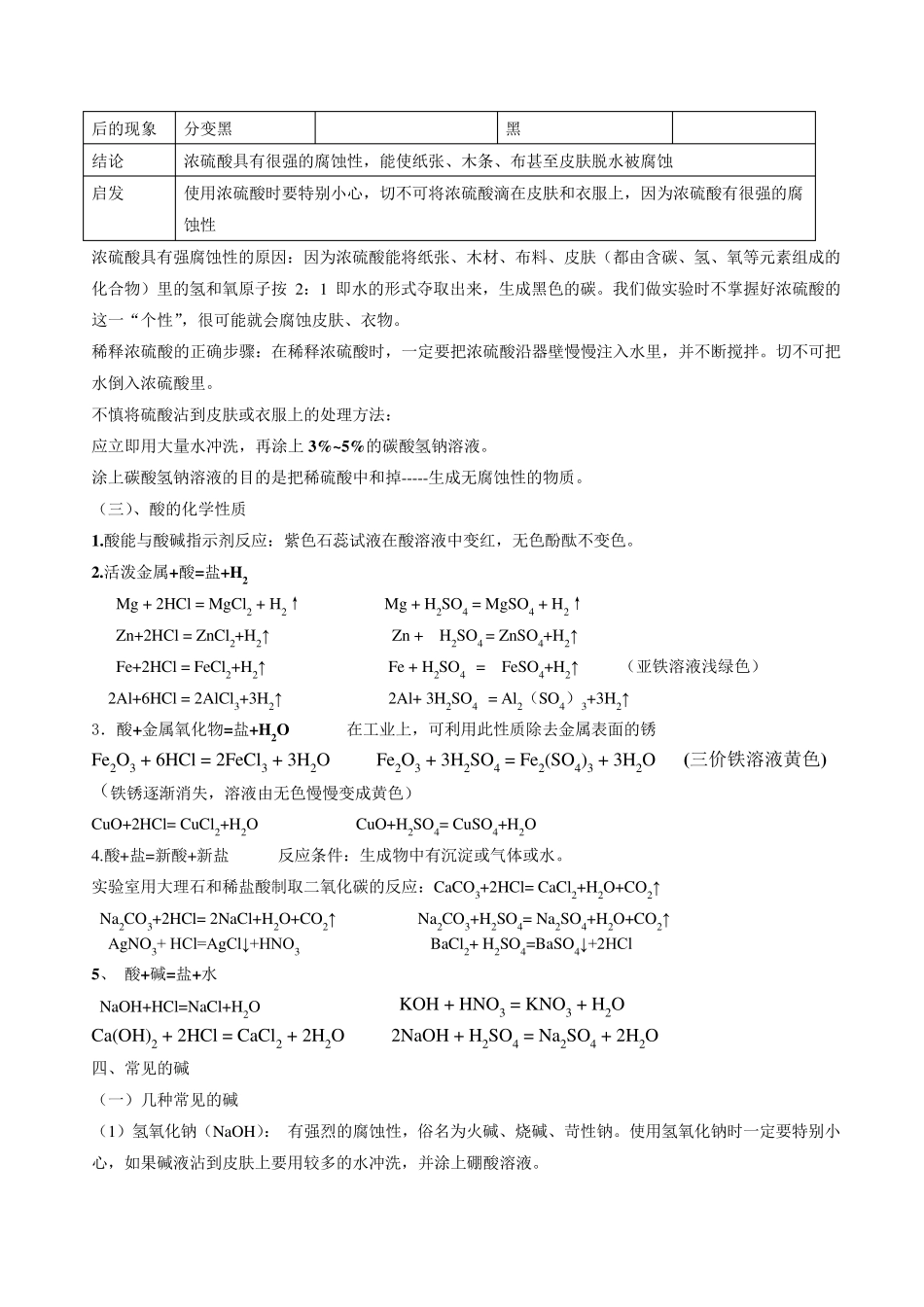 华师大九年级科学酸碱盐知识点_第2页