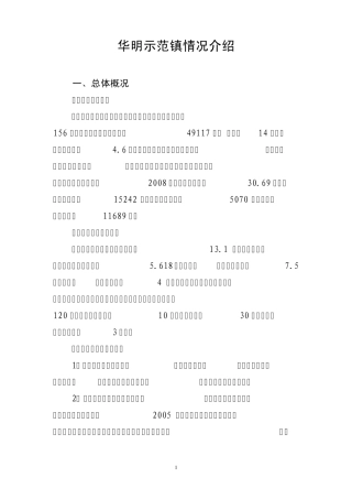 华明示范镇情况介绍(对外接待)