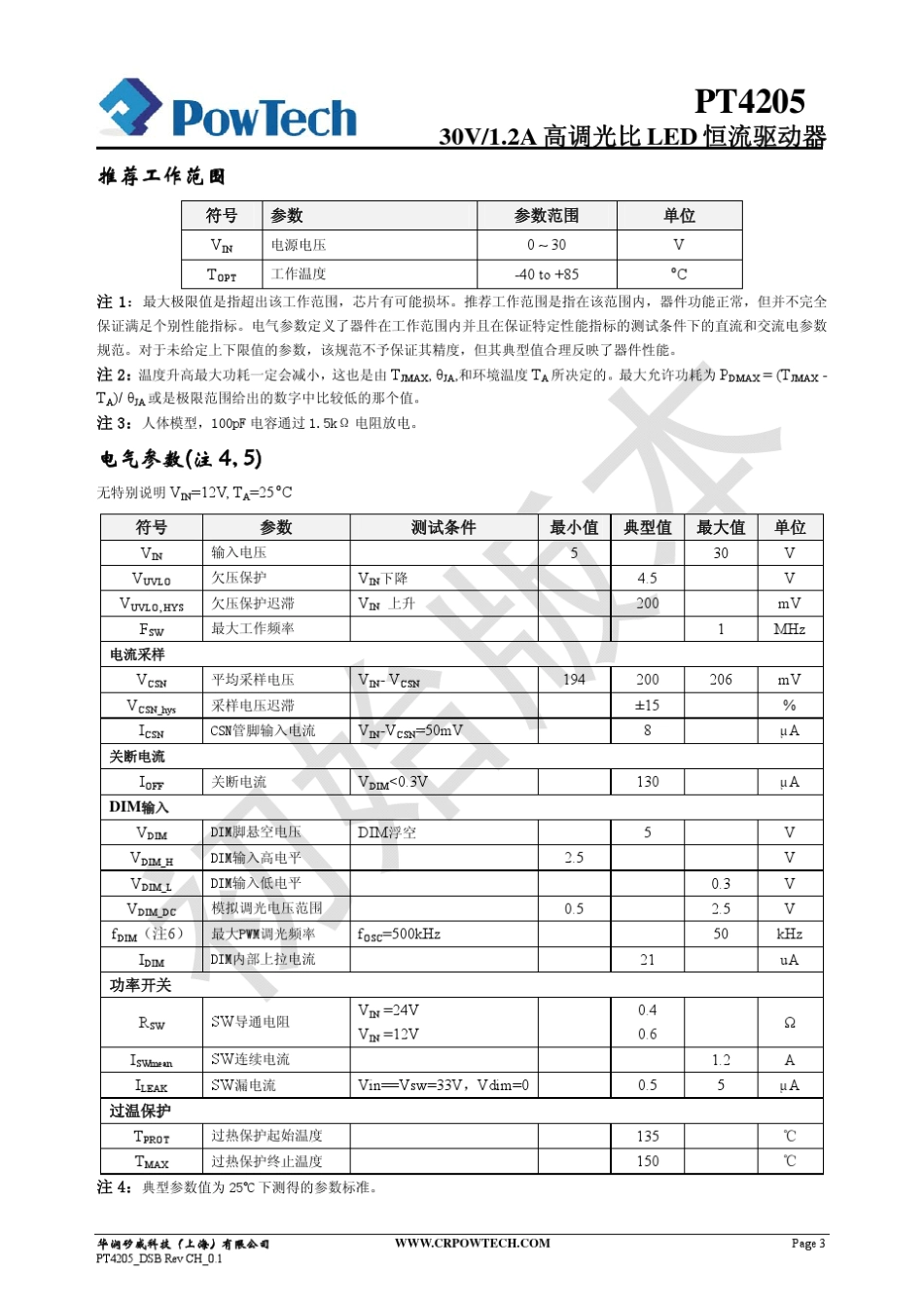 华润矽微代理海立辉PT4205PT4115PT1102PT4207_第3页