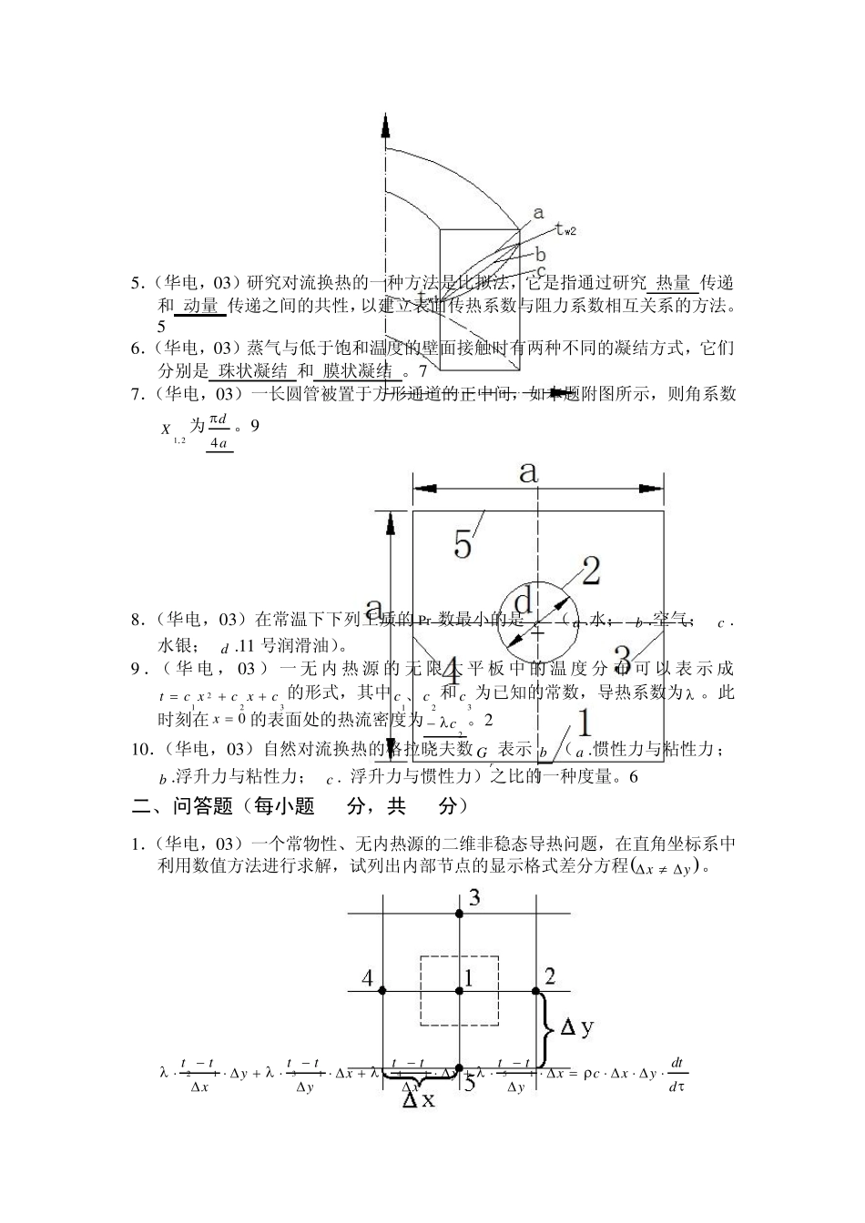 华电保定专业课历年考研真题及答案传热_第3页