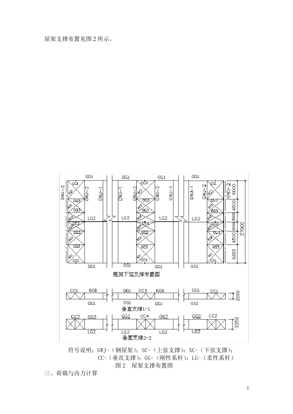 华科钢结构课程设计27m钢屋架_第2页