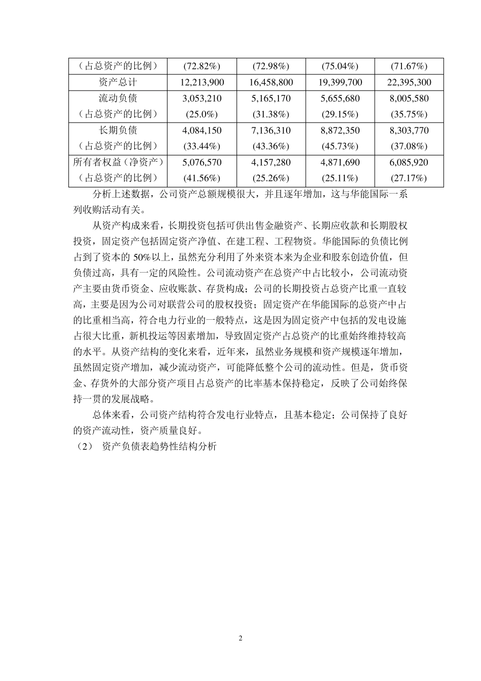 华能国际财务报表分析作业_第3页