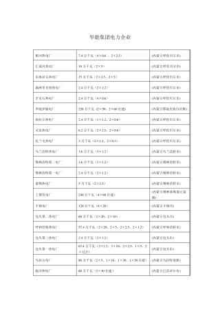 华能集团电力企业