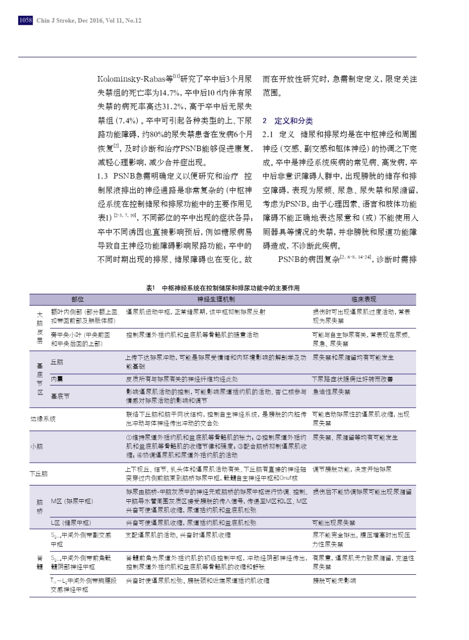 卒中后神经源性膀胱诊治专家共识_第2页