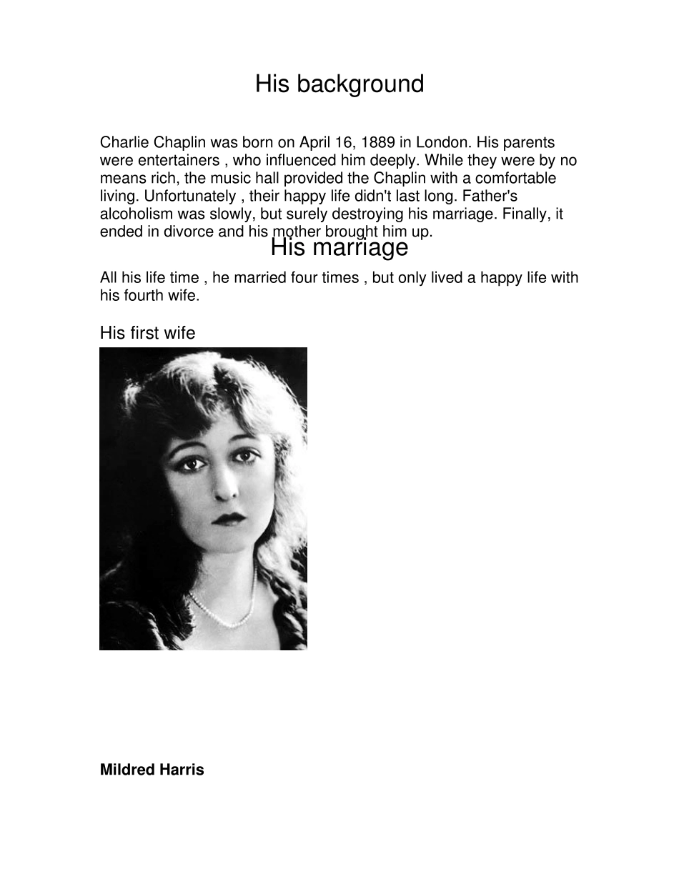 卓别林的英文介绍_第1页