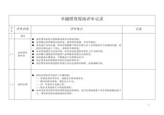 卓越绩效现场评审记录