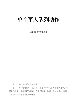 单个军人队列动作教程