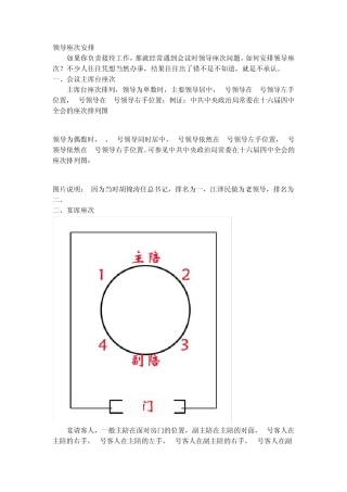 单位会议座位安排