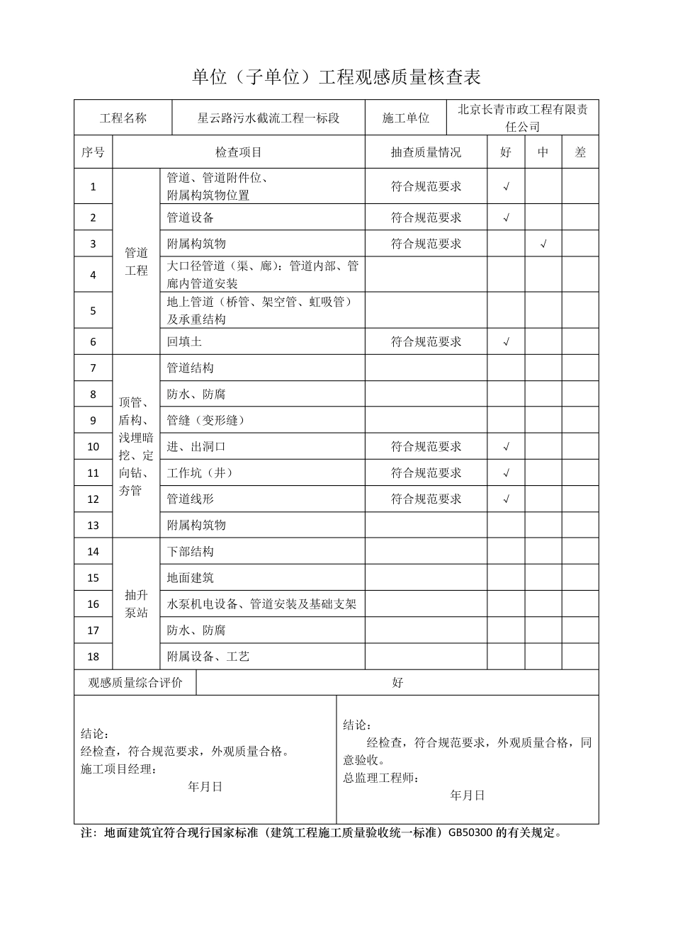 单位子单位工程质量竣工验收记录表_第3页
