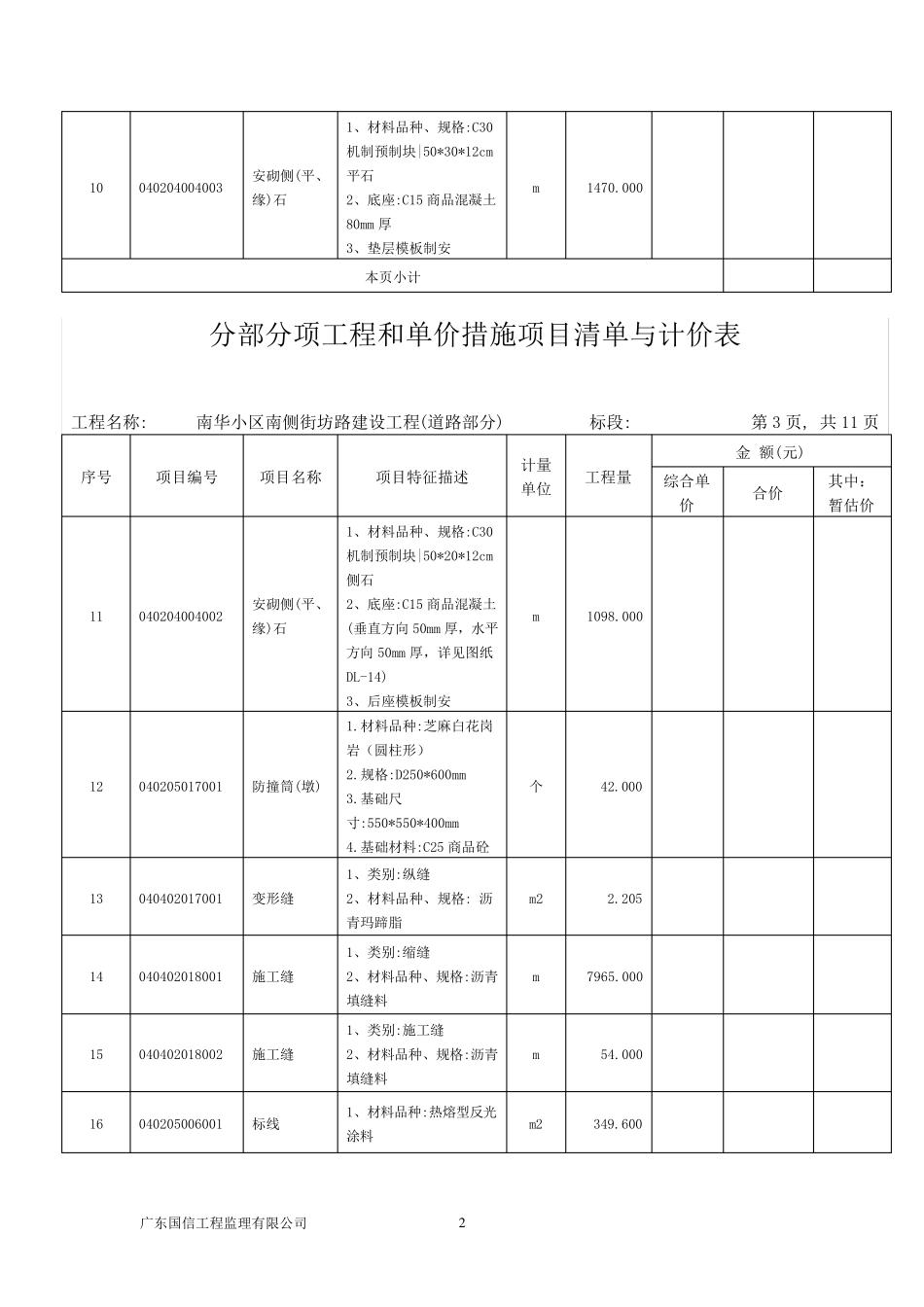 单位工程投标报价汇总表_第3页