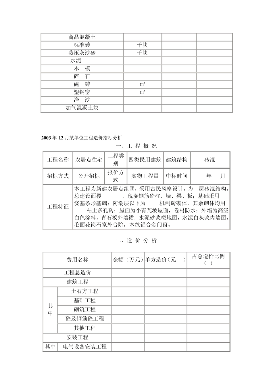 单位工程造价指标分析_第3页
