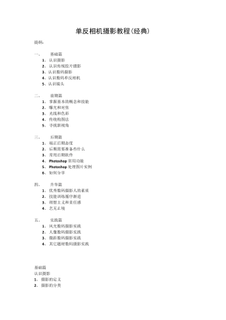 单反相机入门教程(零基础)