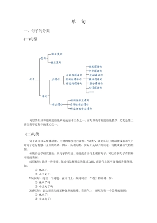 单句分类、主谓谓语句
