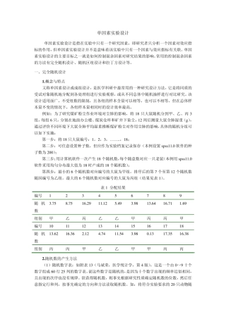 单因素实验设计