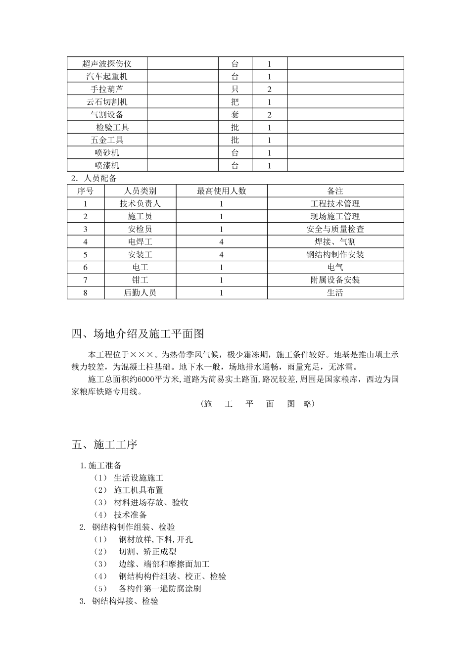 单层钢结构厂房施工组织设计_第2页