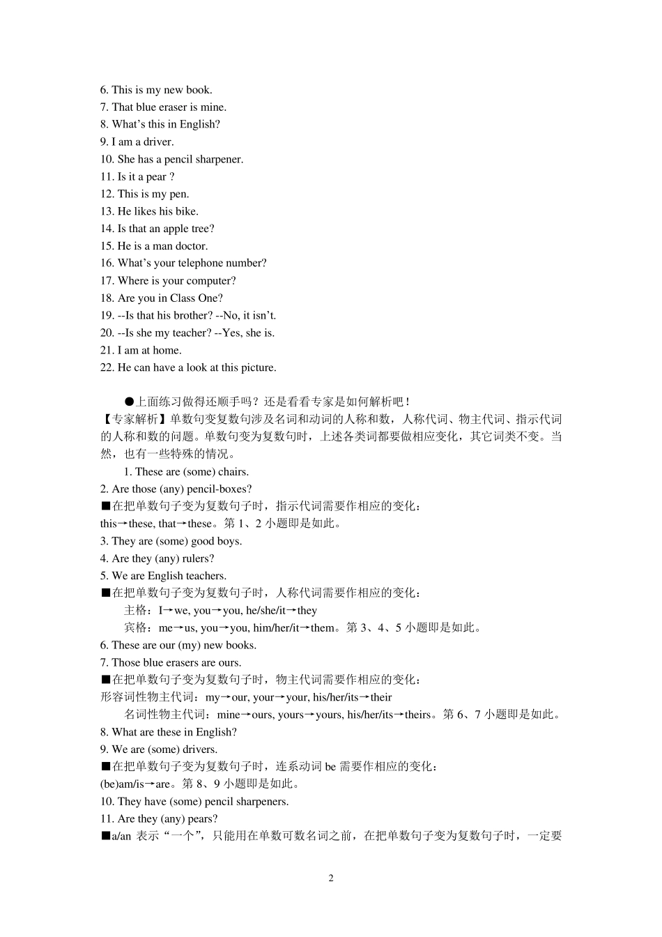 单数句变复数句六绝招_第2页