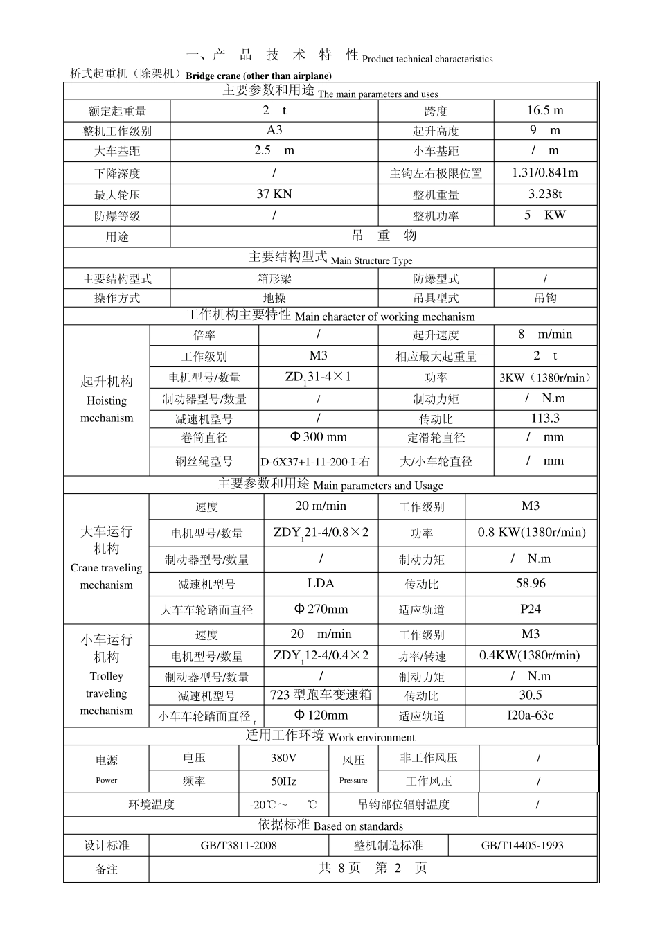 单梁桥式起重机出厂检验记录_第2页