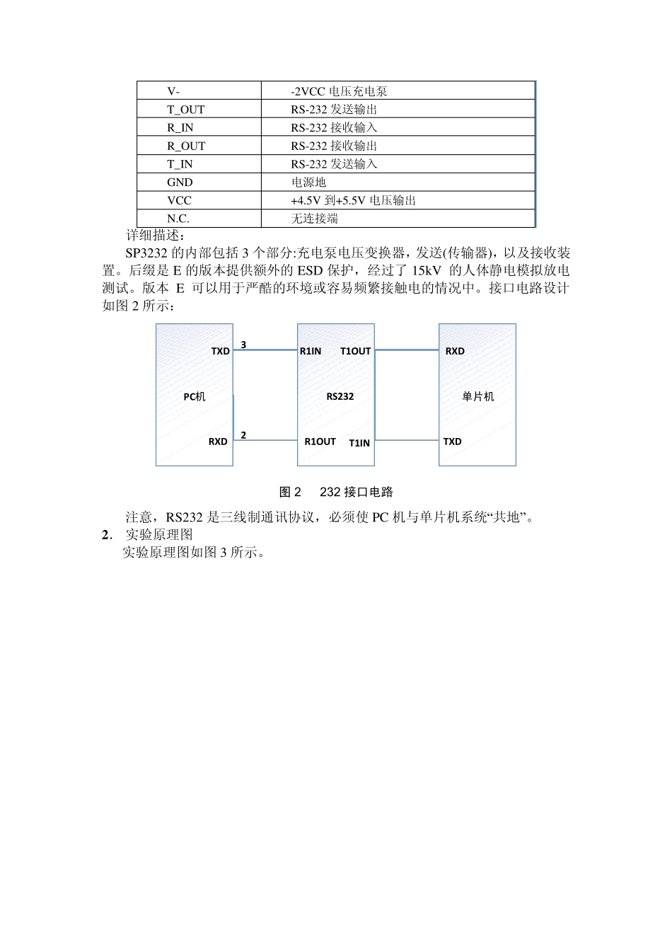 单片机与PC机串口通信实验报告_第3页