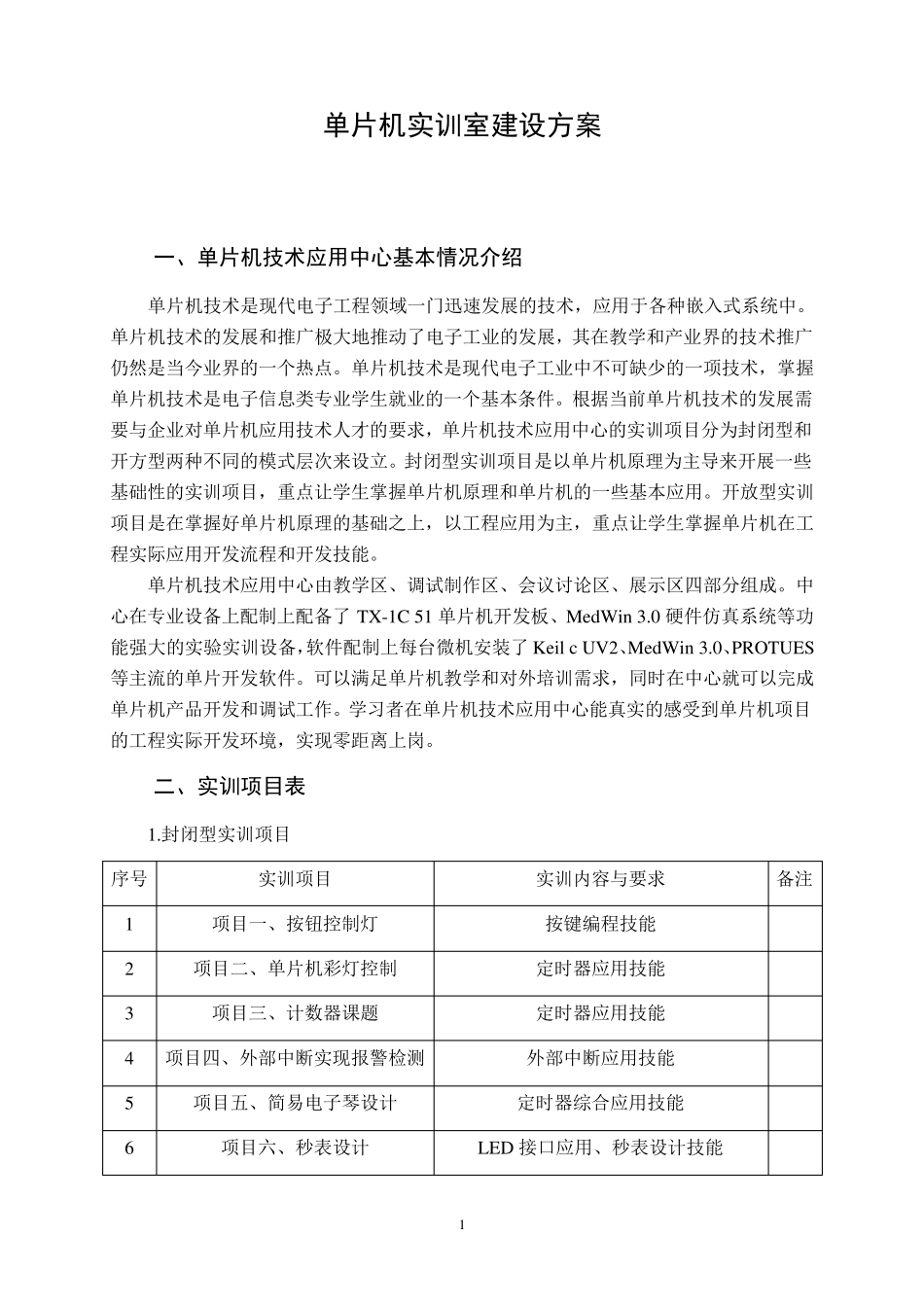 单片机实训室建设方案_第1页