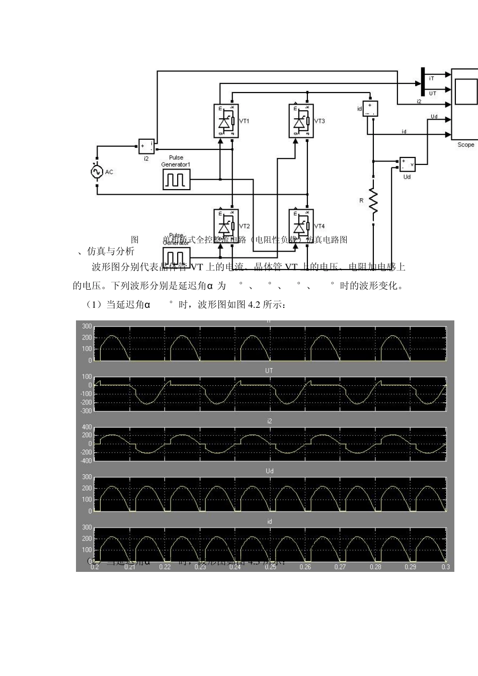 单相桥式全控整流电路建模与仿真_第2页