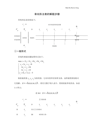 单纯形法表的解题步骤