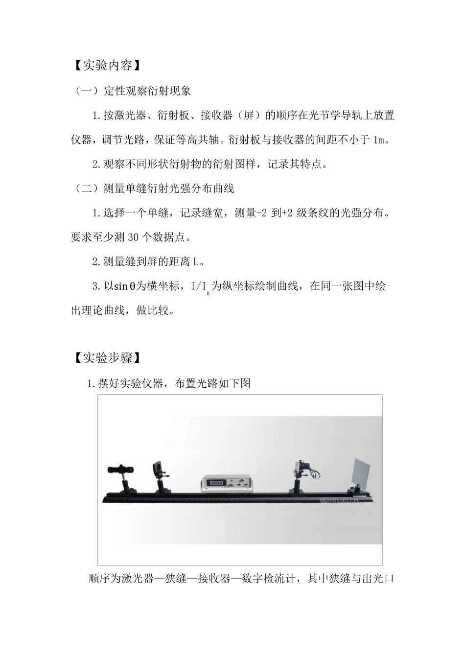 单缝衍射光强分布实验报告_第2页