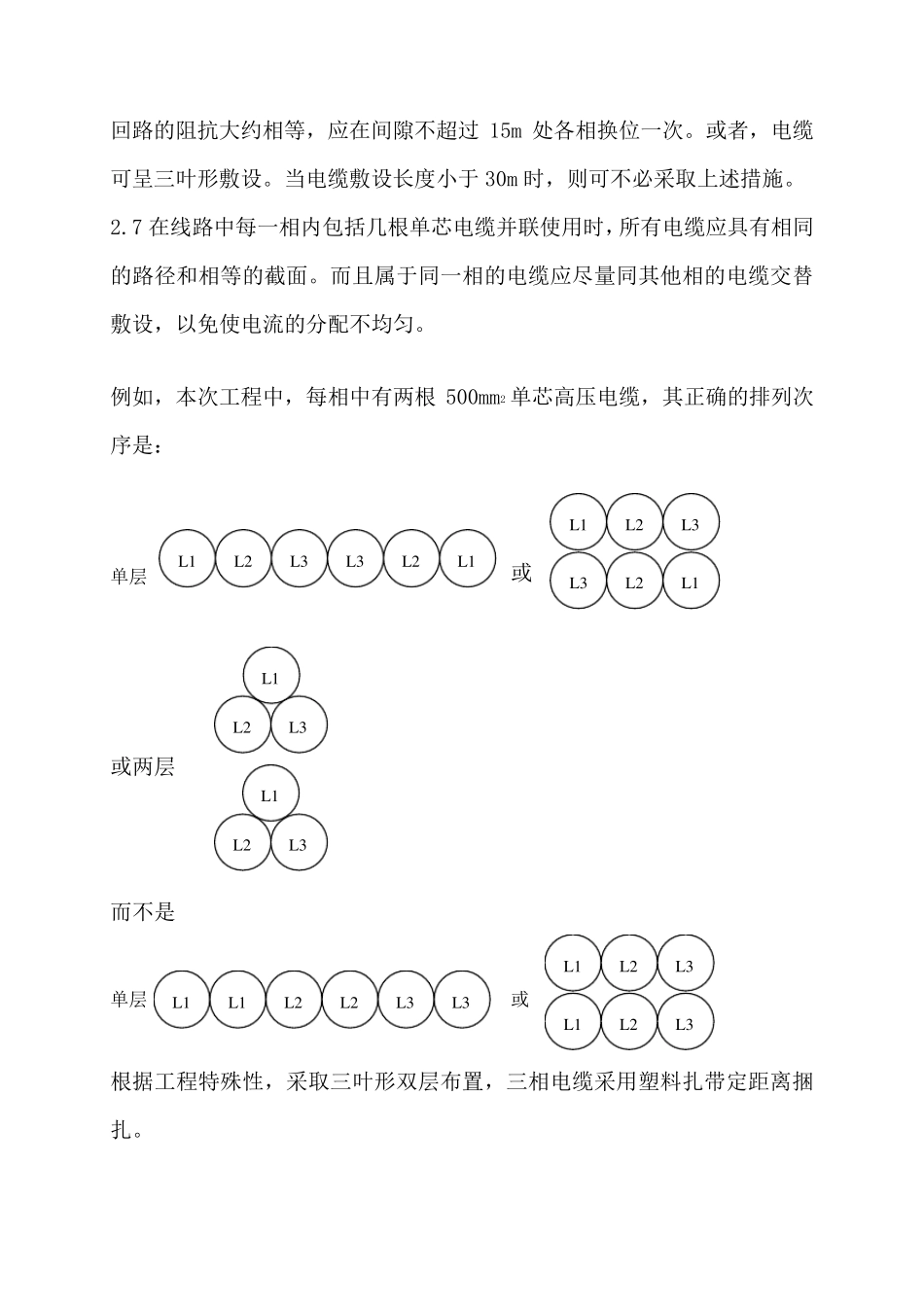 单芯电缆敷设固定规范_第2页