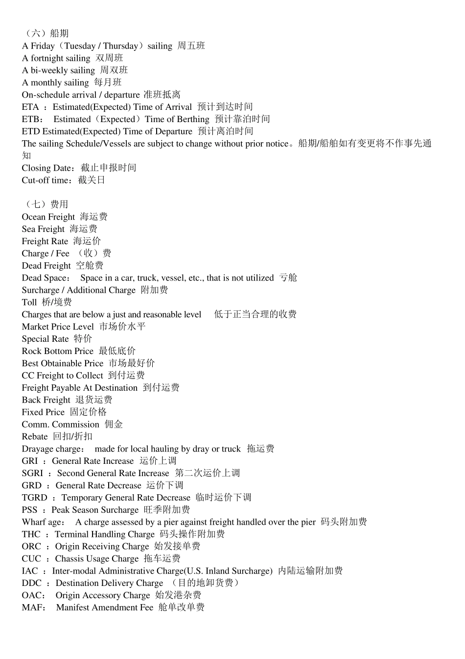单证、货代专业术语中英文_第2页